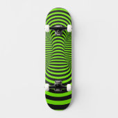 Neon Green & Black Optical Illusion Unisex スケートボード (正面)