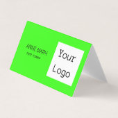 Neon Green Bright カラフル Your カスタム Photo Logo 名刺 (正面)