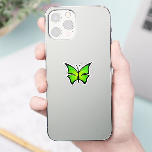 Neon  Green Butterfly シール (スマートフォン)
