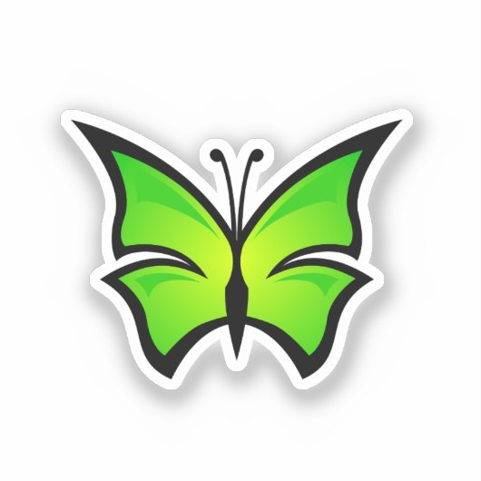 Neon Green Butterfly シール (正面)