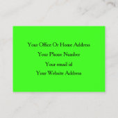 Neon Green Colorful Bright Modern Event Planner 名刺 (裏面)