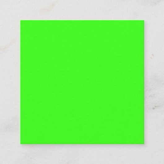 Neon Green Custom Business Card スクエア名刺 (正面)
