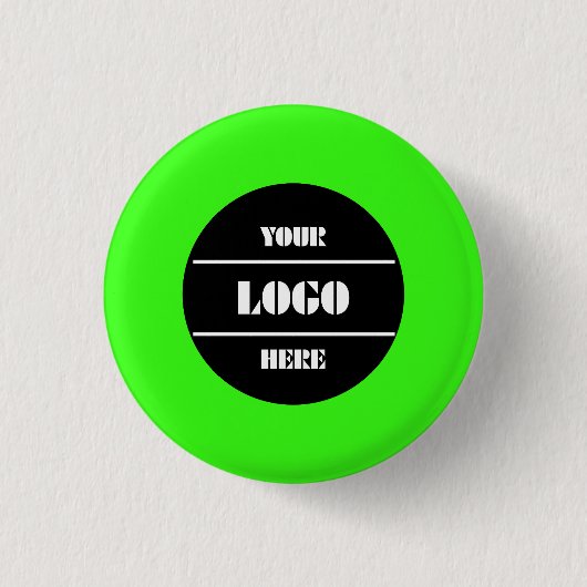 Neon Green Customizable Solid Round Button Pin 缶バッジ (正面)