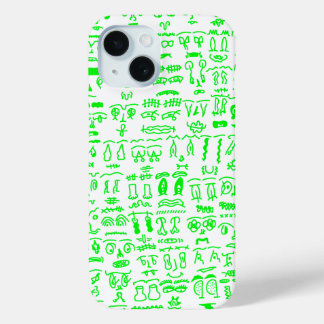 Neon Green Doodle iPhone Case – Abstract Line Art 15ケース