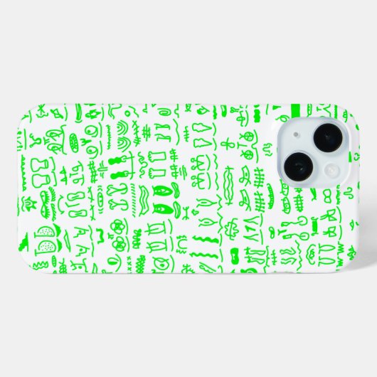 Neon Green Doodle iPhone Case – Abstract Line Art Case-Mate iPhoneケース (裏面 (横))