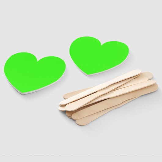 Neon Green Heart Fan Set – Customizable ハンドファン (組立なし)