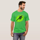 Neon Green Man Running Personalrainer Sports gift Tシャツ (正面フル)