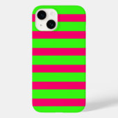Neon Green & Pink Striped iPhone Case – Customize Case-Mate iPhoneケース (裏面)