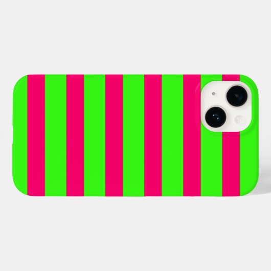Neon Green & Pink Striped iPhone Case – Customize Case-Mate iPhoneケース (裏面 (横))