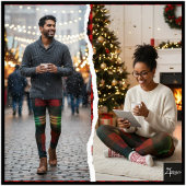 Neon Green Red Plaid Buffalo Grunge レギンス