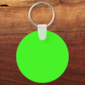 Neon Green Round Custom Keychain キーホルダー (正面)