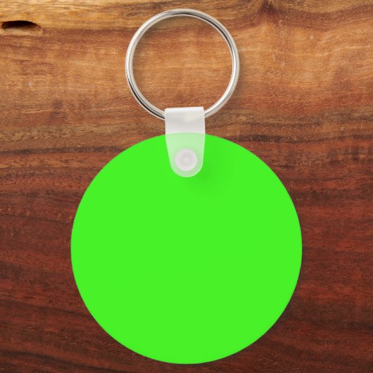 Neon Green Round Custom Keychain キーホルダー (正面)