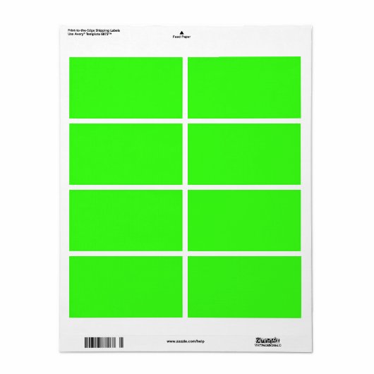Neon Green Shipping Labels (Customizable) ラベル (フルシート)