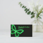 Neon Green Wings: Futuristic Business Card Art 名刺 (スタンド正面)