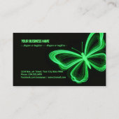 Neon Green Wings: Futuristic Business Card Art 名刺 (裏面)