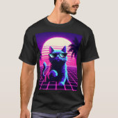 Neon Grid Chill Cat Tシャツ (正面)
