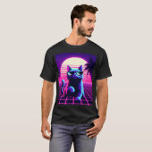 Neon Grid Chill Cat Tシャツ (正面フル)