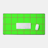 Neon Grid Desk Mat With Pink Arrows – Customizable デスクマット (キーボード&マウス)