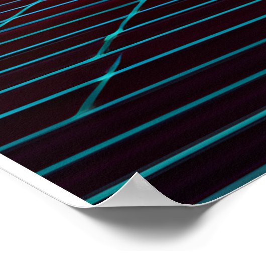 Neon Grid Palm Sunset ポスター (角)