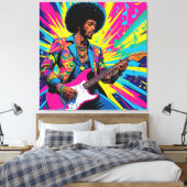 Neon Groove Collective – Psykedelisk Konst & Musik キャンバスプリント (インサイチュ (寝室))