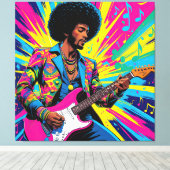 Neon Groove Collective – Psykedelisk Konst & Musik キャンバスプリント (インサイチュ (ウッドフロア))