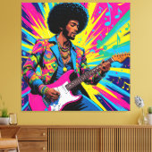 Neon Groove Collective – Psykedelisk Konst & Musik キャンバスプリント (インサイチュ (リビング))