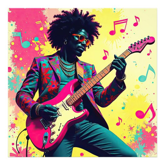 Neon Groove Collective – Psykedelisk Konst & Musik フォトプリント (正面)