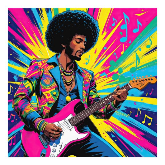 Neon Groove Collective – Psykedelisk Konst & Musik フォトプリント (正面)