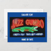 Neon Gumbo、パーソナライズされた追加文字 ポストカード (正面/裏面)