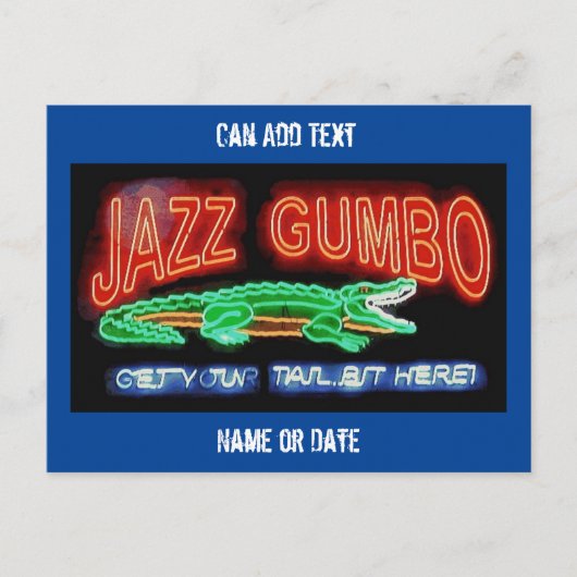 Neon Gumbo、パーソナライズされた追加文字 ポストカード (正面)