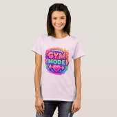 Neon Gym Mode – Rainbow Fitness Splash with heart Tシャツ (正面フル)