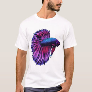 Neon Halftone Betta Fish Design Tシャツ