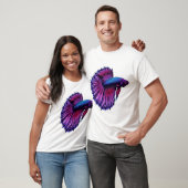 Neon Halftone Betta Fish Design Tシャツ (ユニセックス)