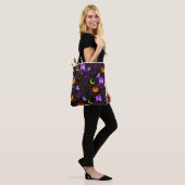 Neon Halloween Black Cat and Ghost Tote Bag トートバッグ (モデル)