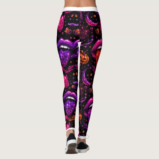 Neon Halloween Lips Leggings レギンス (裏面)