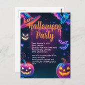 Neon Halloween Party ポストカード (正面/裏面)