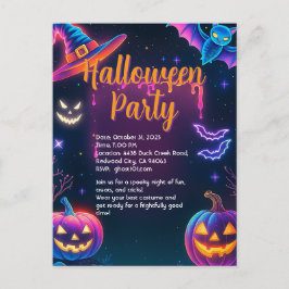Neon Halloween Party ポストカード
