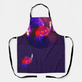 Neon Halloween pumpkins エプロン (正面)