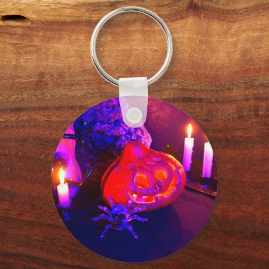 Neon Halloween pumpkins キーホルダー (裏面)