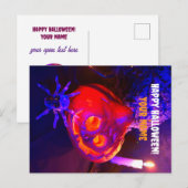 Neon Halloween pumpkins 案内ポストカード (正面/裏面)
