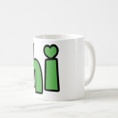 Neon Hello, Heart Included 🌿 Glow-in-the-Dark "Hi コーヒーマグカップ (正面右)