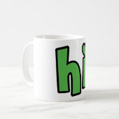 Neon Hello, Heart Included 🌿 Glow-in-the-Dark "Hi コーヒーマグカップ (正面左)