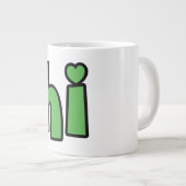 Neon Hello, Heart Included 🌿 Glow-in-the-Dark "Hi ジャンボコーヒーマグカップ (正面右)