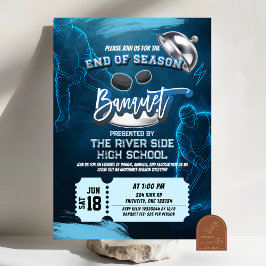 Neon Hockey End of Season Banquet Party Invitation 招待状