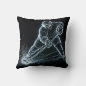 Neon Hockey Player On Ice クッション (裏面)