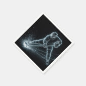 Neon Hockey Player On Ice スタンダードカクテルナプキン (角)
