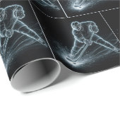 Neon Hockey Player On Ice ラッピングペーパー (ロールコーナー)