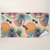 Neon Horizon Oasis Beach Towel ビーチタオル (正面)
