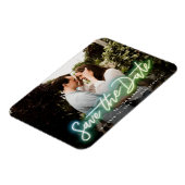 Neon Horizontal Photo Save the Date Magnet マグネット (左側)