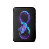 Neon Infinity Symbol with Glowing Hummingbird バスマット (正面縦)